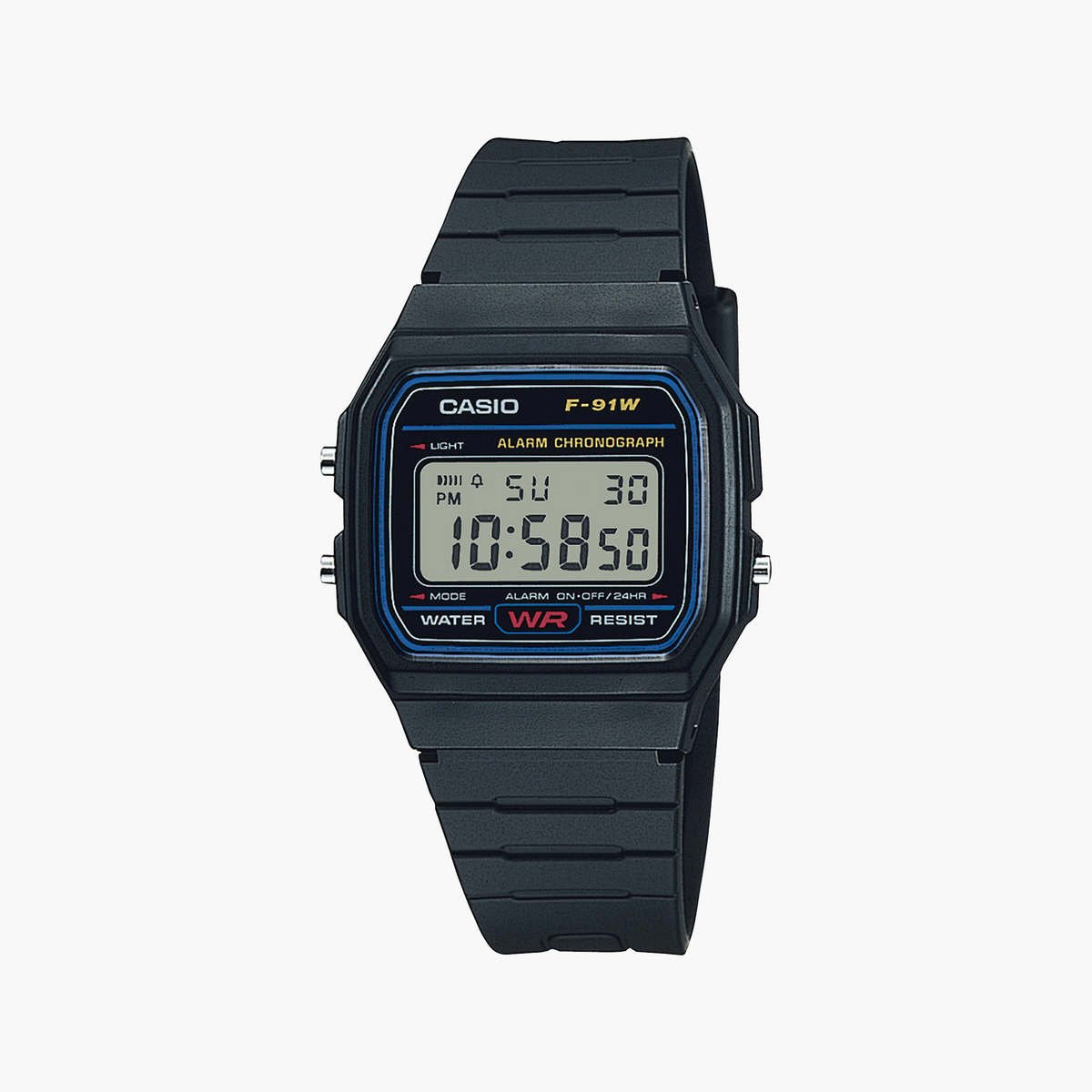 Casio F-91W-1YEG - Stylish Utility Watch with Black Resin Band-i-Watch