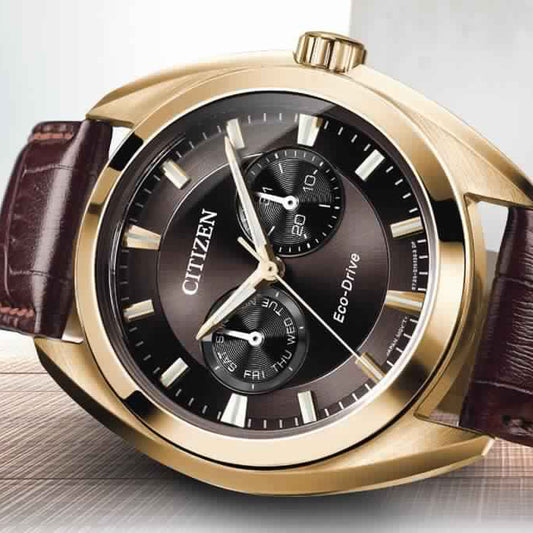 CITIZEN BU4018-11H - ELEGANT ROSE GOLD MEN'S ECO-DRIVE WATCH WITH LEATHER STRAP-i-Watch-2