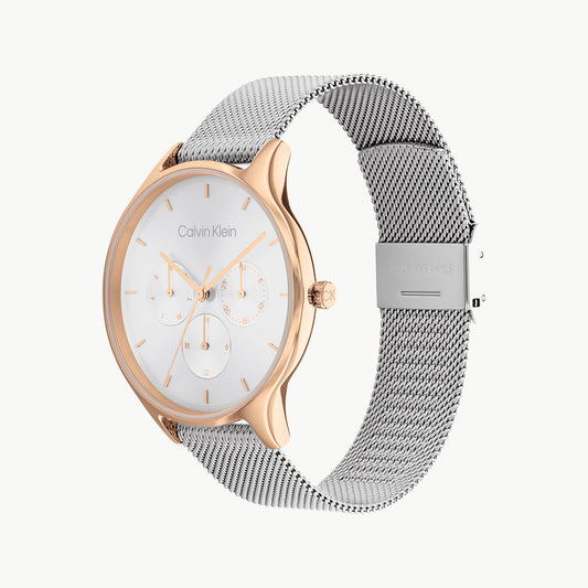 CK CALVIN KLEIN NEW COLLECTION - RADIANT ELEGANCE WOMEN'S WATCH with Gold Stainless Steel Band and Silver Dial-i-Watch-2