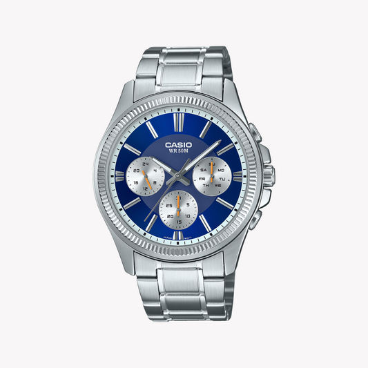 CASIO MTP-1375D-2A1V BOLD ADVENTURER MEN'S STAINLESS STEEL WATCH WITH BLUE DIAL-i-Watch-2