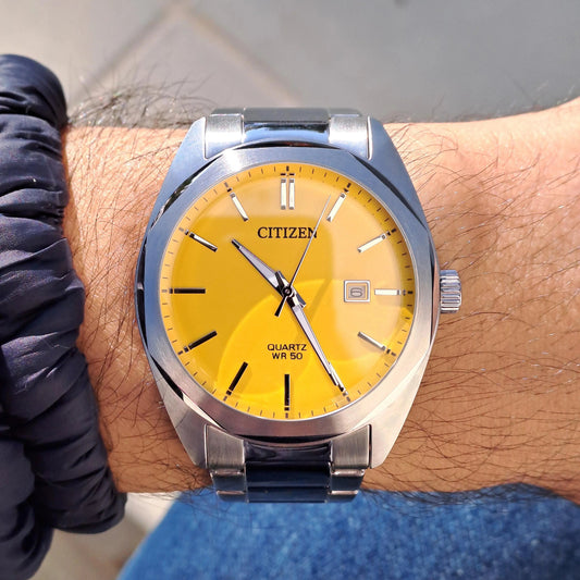 CITIZEN BI5110-54Z DYNAMIC - STYLISH YELLOW DIAL MEN'S WATCH WITH STAINLESS STEEL BAND-i-Watch-2