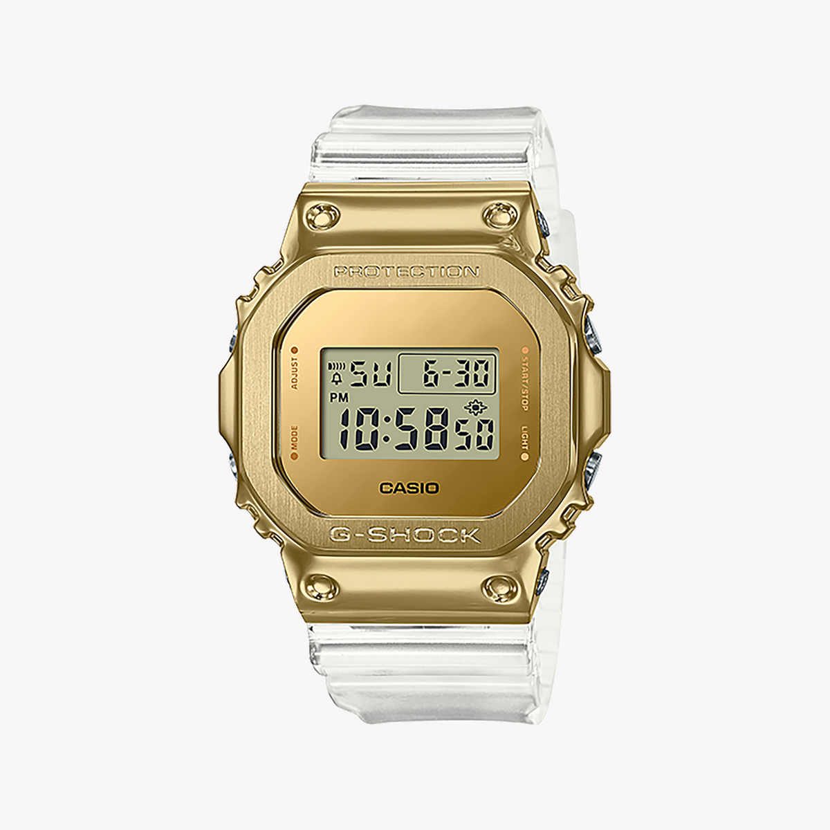 CASIO G-SHOCK GM-5600SG-9DR - GOLDEN ADVENTURER MEN'S WATCH with White Resin Band and Digital Display
