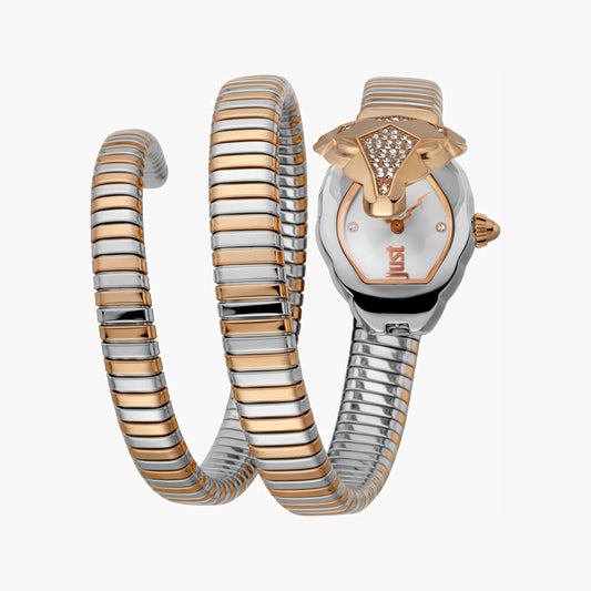 JUST CAVALLI Women's Watch with Silver Stainless Steel Case and Silver & Rose Gold Stainless Steel Band-i-Watch-2