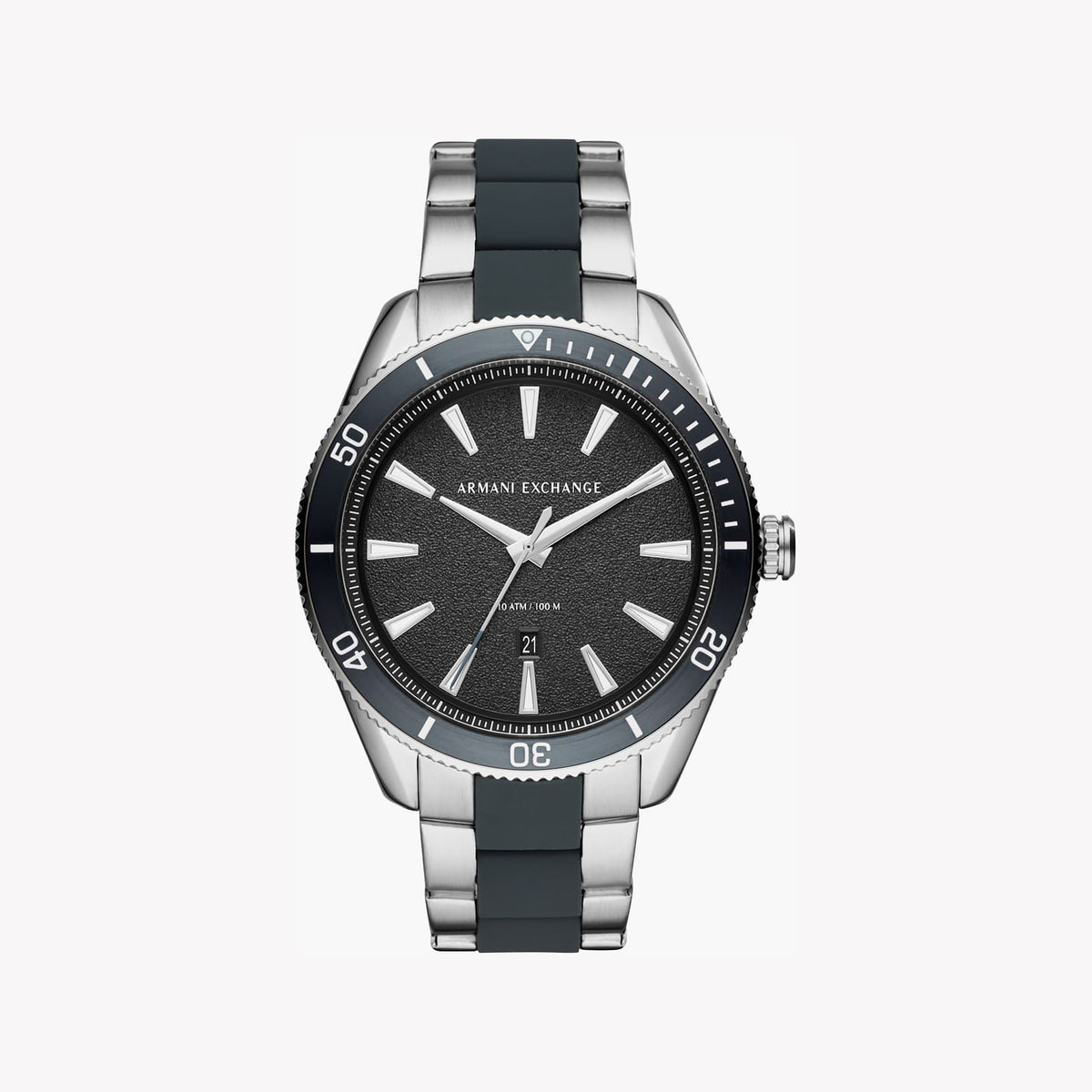 ARMANI EXCHANGE AX1834 BOLD TIMEPIECE - STUNNING SILVER STAINLESS STEEL WITH BLACK DIAL