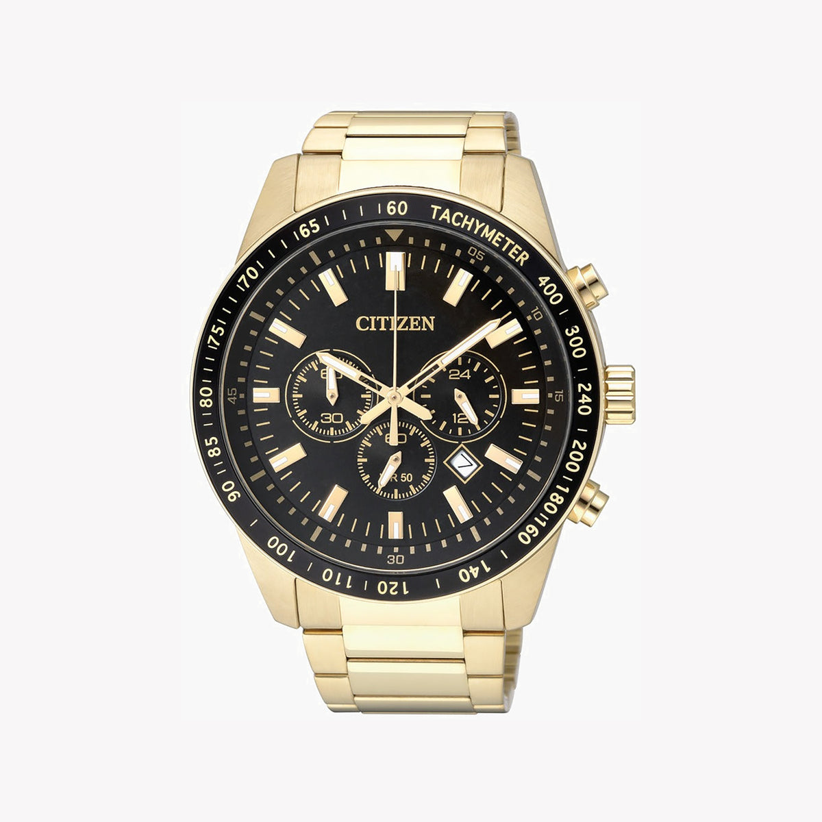 CITIZEN AN8072-58E DYNAMIC PRESTIGE - MEN'S BLACK & GOLD CHRONOGRAPH TIMEPIECE