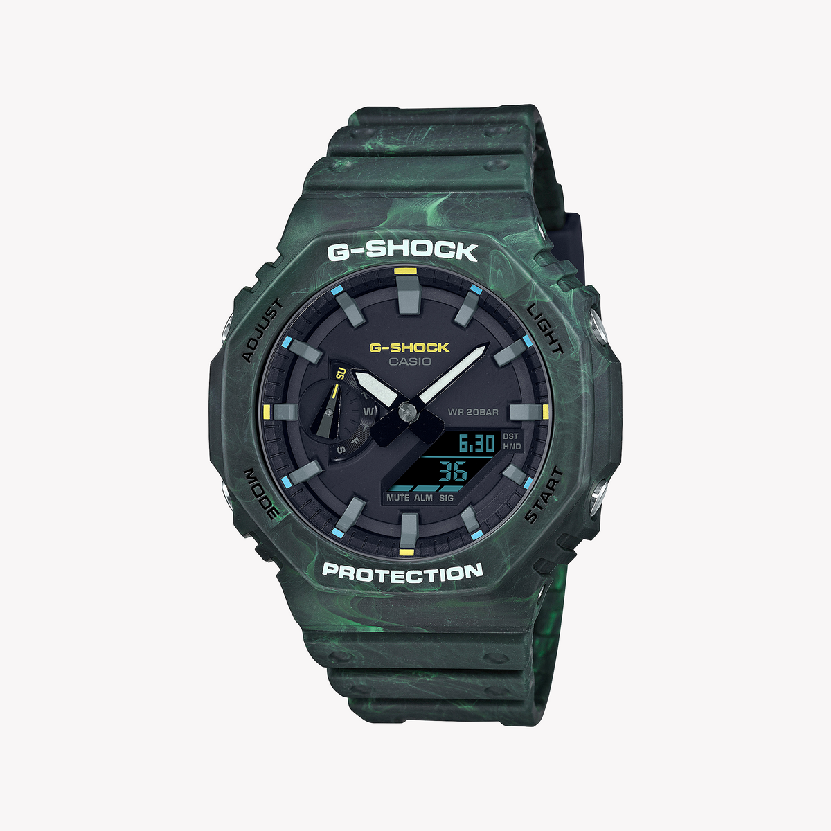 CASIO G-SHOCK GA-2100FR-3ADR OAK ADVENTURE - MEN'S BOLD GREEN RESIN WATCH