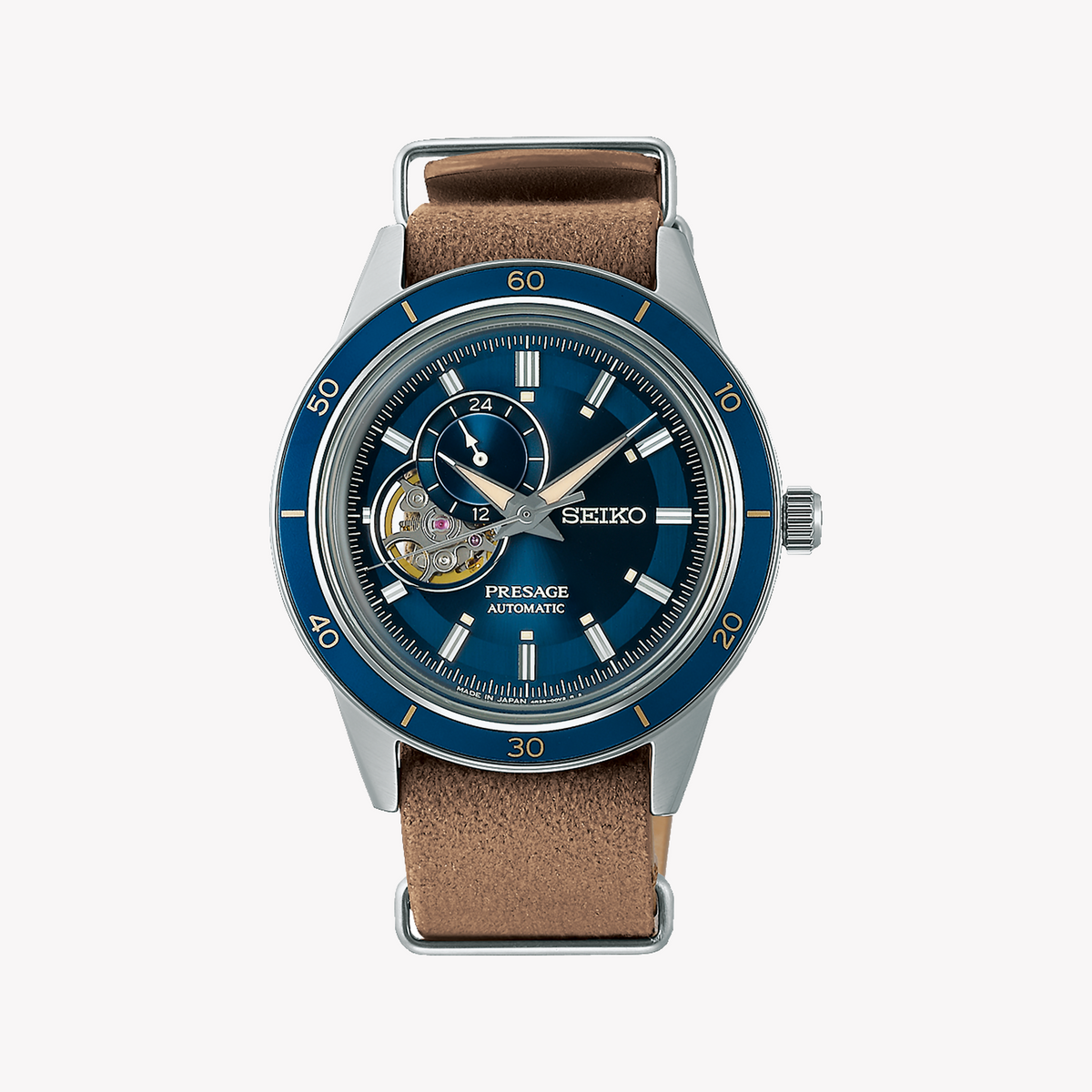 Seiko Presage SSA453J1 Men's Watch, Blue Stainless Steel, Leather-i-Watch