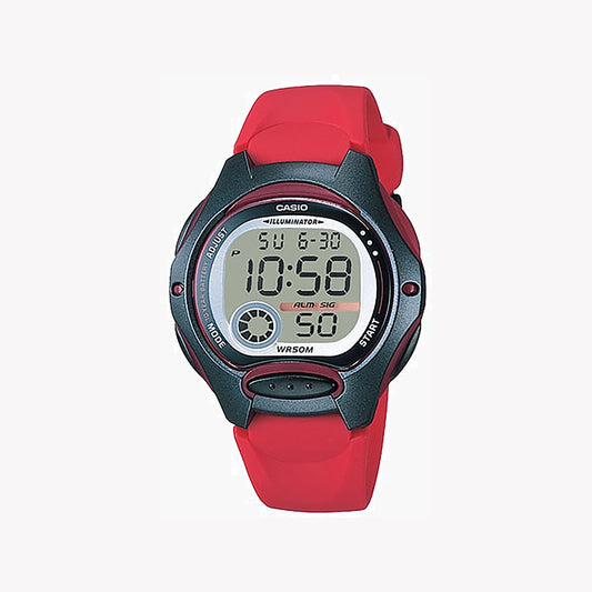 CASIO Women's Watch with Black Resin Case and Red Resin Band-i-Watch-2