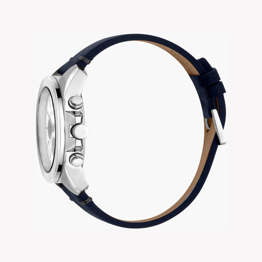 ESPRIT MEN'S TIMELESS STYLISH BLUE LEATHER & SILVER DIAL WATCH - DURABLE ELEGANCE-i-Watch-2