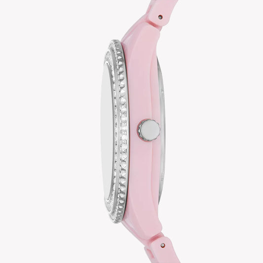 FOSSIL ES5153 PINK ELEGANCE - Chic Women's Watch with Resin Band & Quartz Movement-i-Watch-2