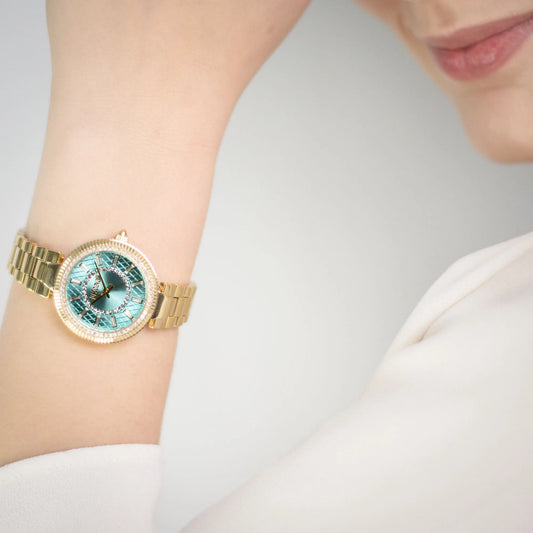 JUST CAVALLI JC1L308M0055 - BOLD TURQUOISE DIAL & GOLD STAINLESS STEEL WOMEN'S WATCH-i-Watch-2