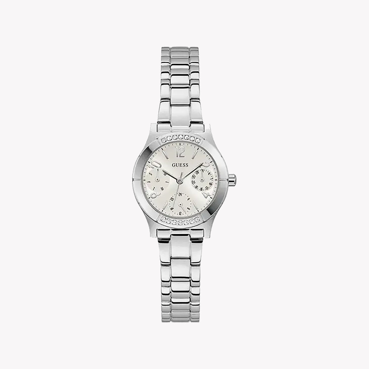 GUESS GW0413L1 SILVER CHIC - ELEGANT WOMEN'S WATCH WITH WHITE DIAL & STAINLESS STEEL BAND