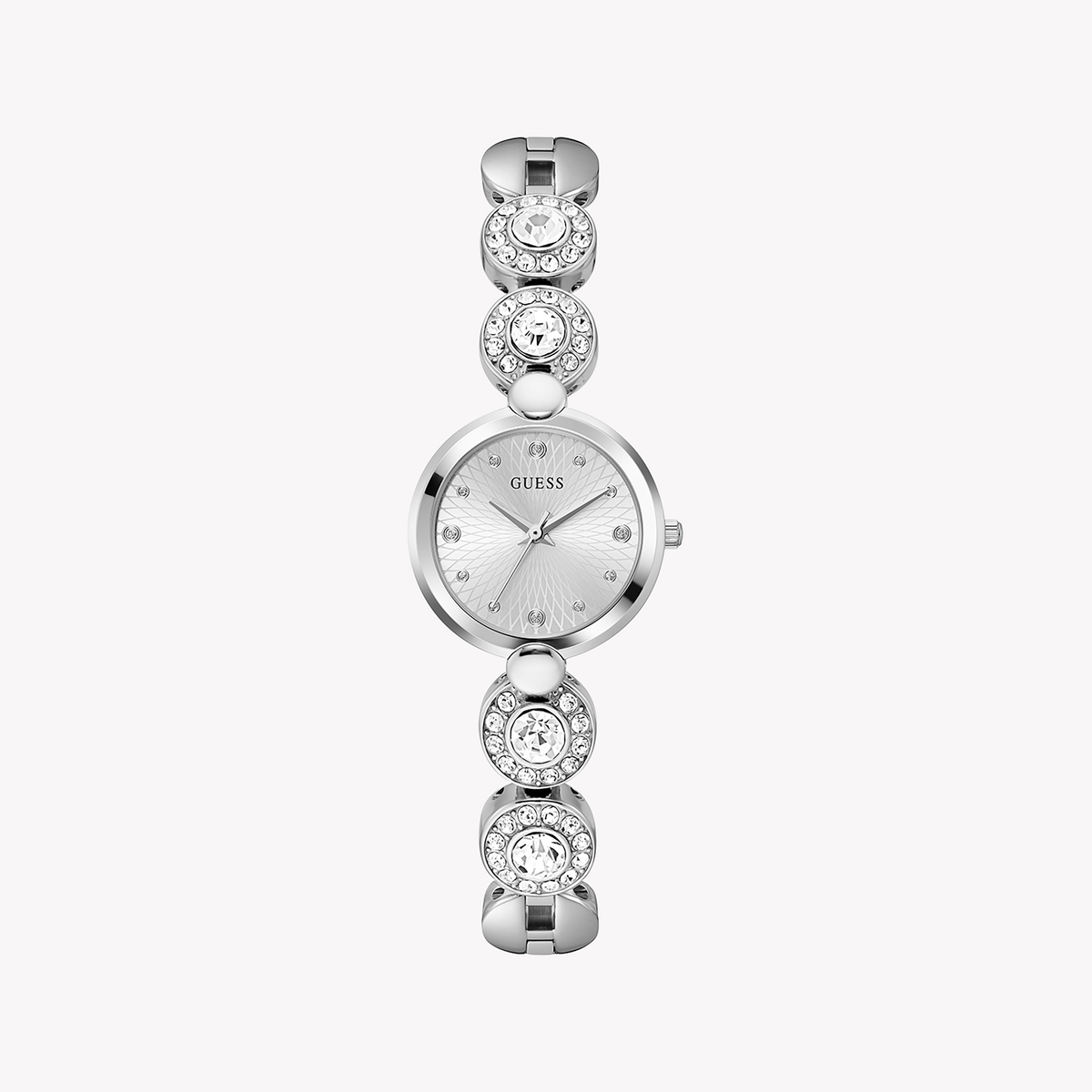 GUESS GW0757L1 SILVER ELEGANCE - MODERN FEMININE TIMEPIECE with Stainless Steel Band and Sleek Dial