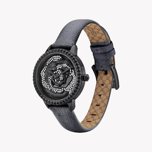 POLICE PL-16073BSB_02 ELEGANT CHARM - WOMEN'S TIMEPIECE WITH BLACK STAINLESS STEEL & GRAY LEATHER STRAP-i-Watch-2