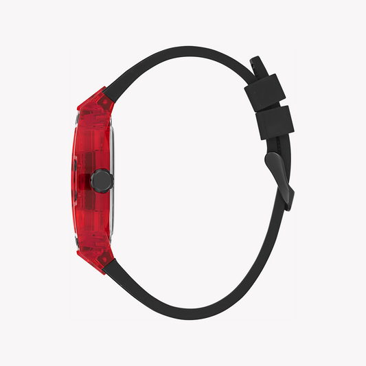 GUESS GW0499G4 BOLD VIBRANCE - STRIKING MEN'S WATCH with Red Case & Dial, Black Silicone Band-i-Watch-2