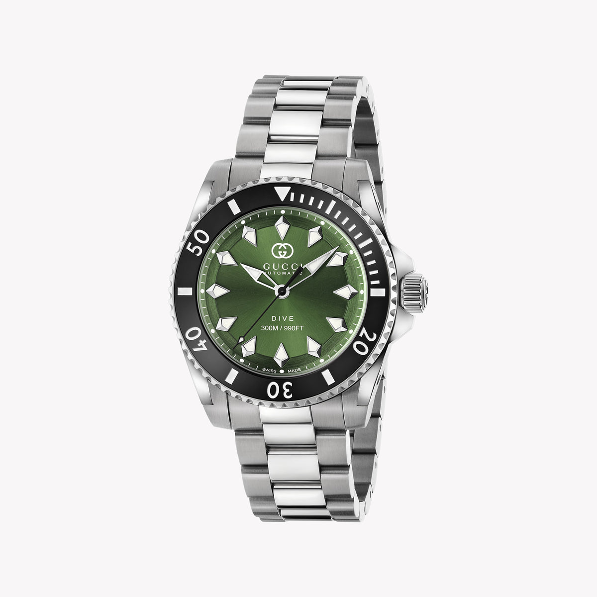 GUCCI YA136363 - ELEGANT GREEN DIAL STAINLESS STEEL MEN'S WATCH: TIMELESS SOPHISTICATION