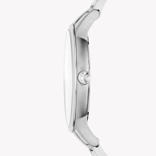 EMPORIO ARMANI AR11181 - BOLD ELEGANCE MEN'S WATCH with Silver Stainless Steel & Striking Black Dial-i-Watch-2