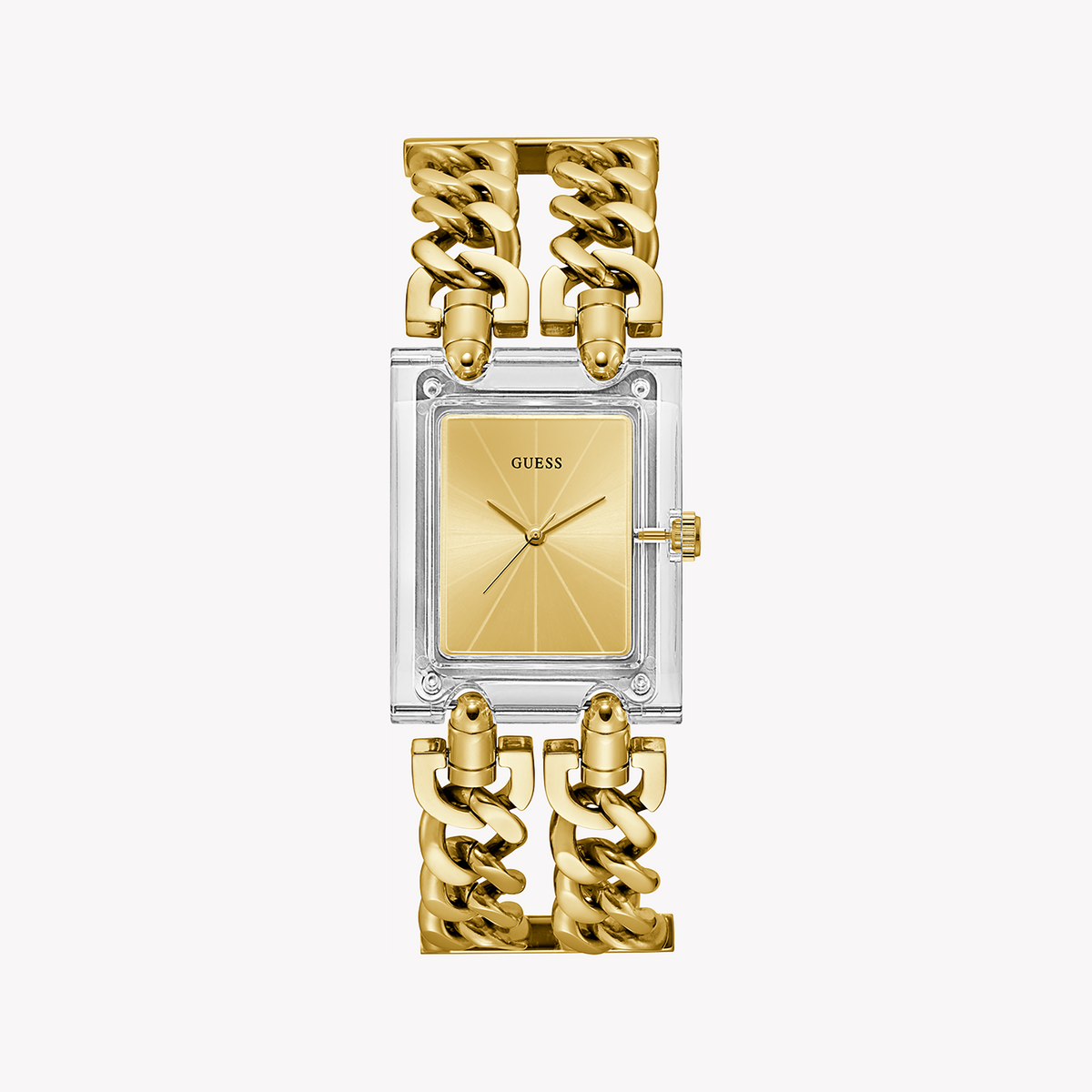 GUESS GW0669L1 RADIANT ELEGANCE - STUNNING WOMEN'S WATCH WITH GOLD BAND & CHAMPAGNE DIAL