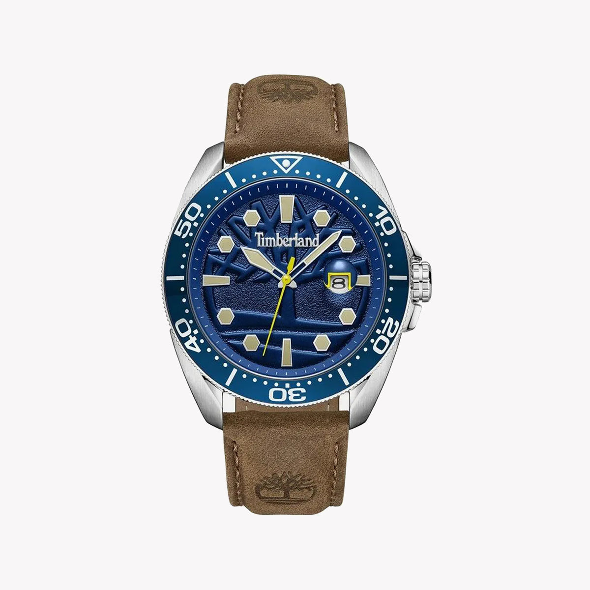 TIMBERLAND TDWGB2230604 RUGGED ELEGANCE - MEN'S WATCH WITH BROWN LEATHER BAND & BLUE DIAL