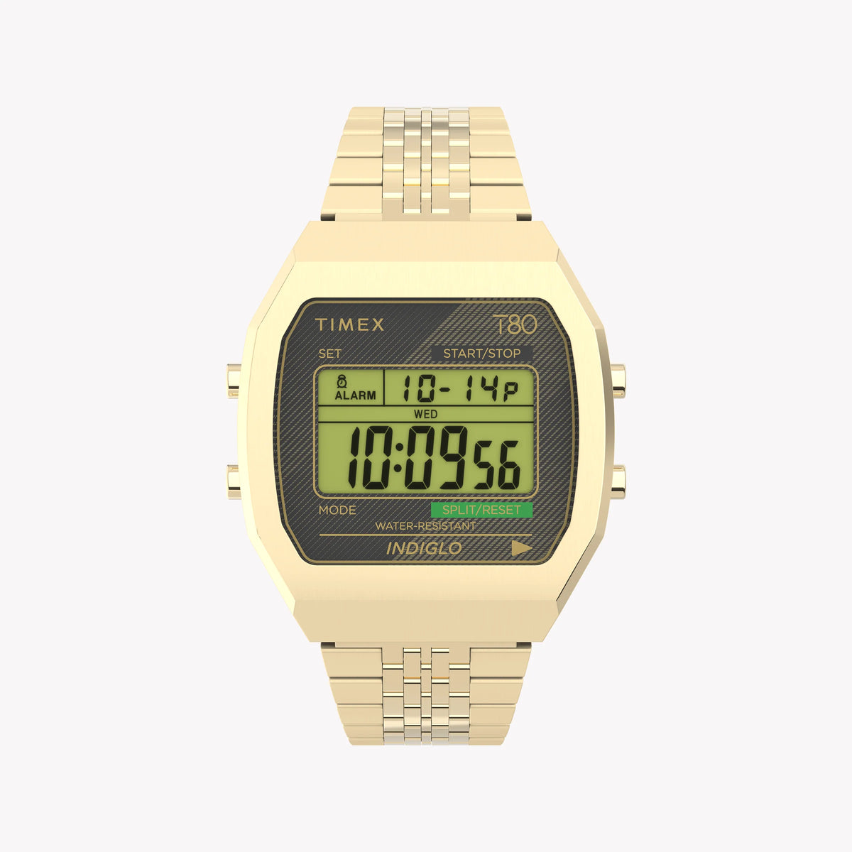 TIMEX T80 GOLD-TONE CHRONOGRAPH - RETRO ELEGANCE MEETS MODERN FUNCTIONALITY Unisex Bracelet Watch