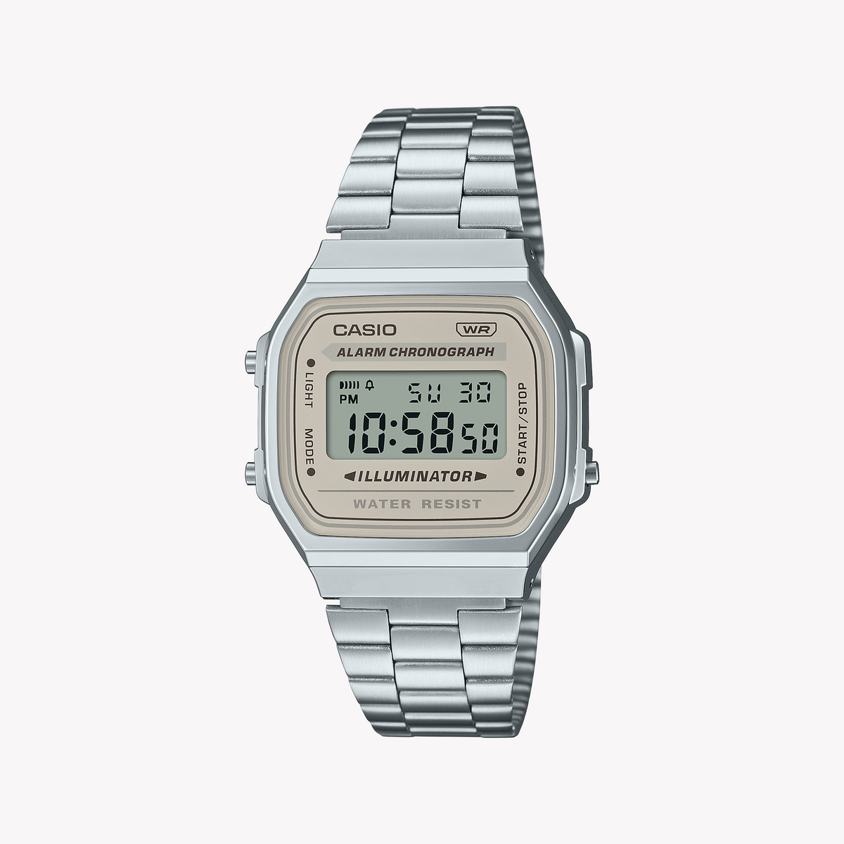 CASIO A168WA-8AYDF SPORTY ELEGANCE - TIMELESS DIGITAL CLASSIC WITH STAINLESS STEEL BAND