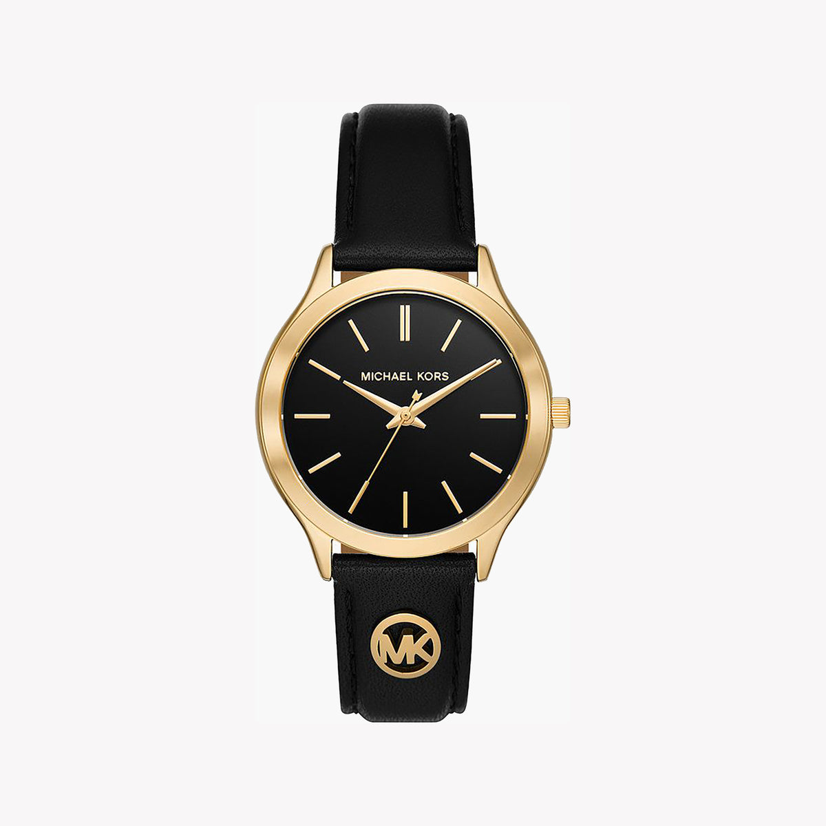 MICHAEL KORS MK7482 GOLD CHIC TIMEPIECE WITH BLACK LEATHER BAND-i-Watch