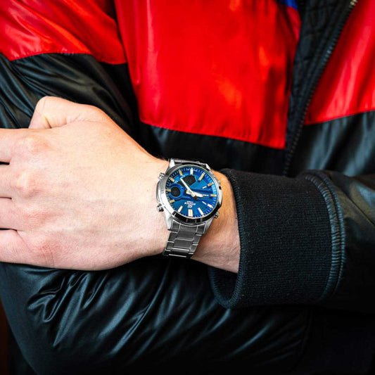 CASIO EDIFICE EFV-C120D-2AEF - DYNAMIC ELEGANCE MEN'S WATCH with Blue Dial & Stainless Steel Band-i-Watch-2