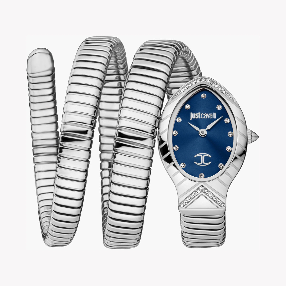 JUST CAVALLI Women's Watch with Silver Stainless Steel Case and Silver Stainless Steel Band