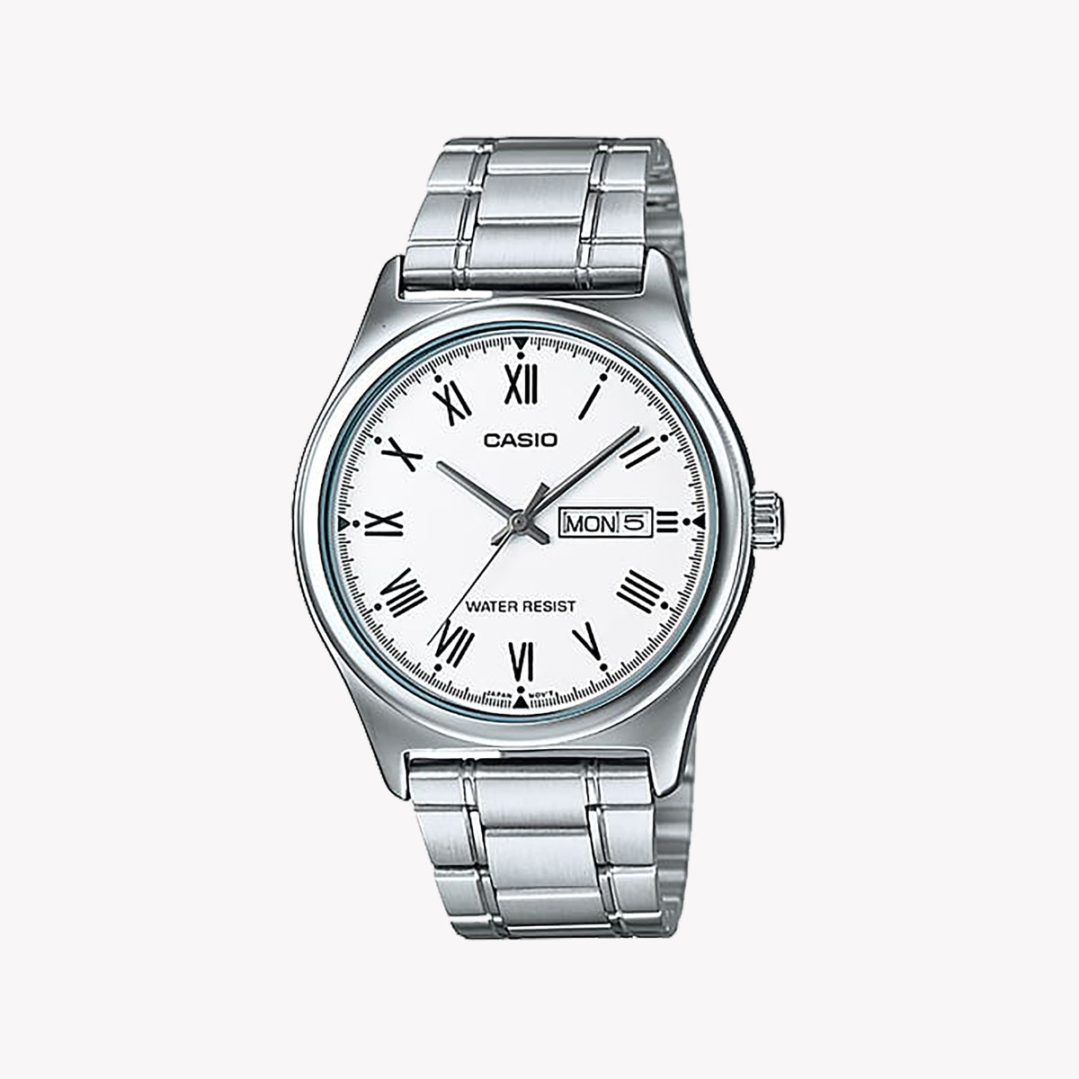 MTP-V006D-7B2UDF - TIMELESS ELEGANCE - Men's Stainless Steel Watch with White Dial & Day/Date Display