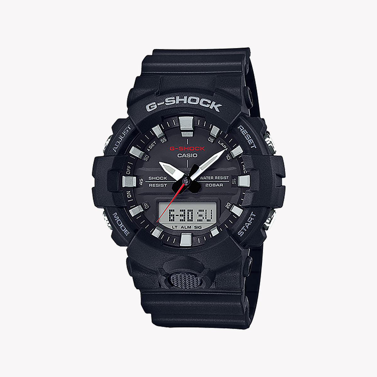 CASIO G-SHOCK GA-800-1A - BOLD FUNCTIONALITY & SPORTY STYLE Men's Watch with Black Resin Band and Dual Time Display