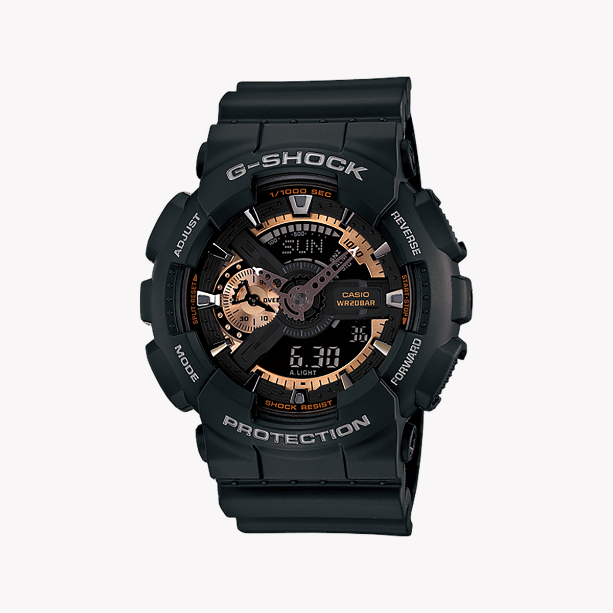 CASIO G-SHOCK GA-110RG-1A - SPORTY ELEGANCE UNLEASHED Men's Watch with Black Resin Band and Digital Dial