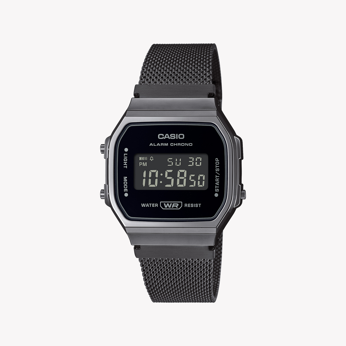 CASIO A168WEMB-1BDF RETRO CHIC - BLACK RESIN & STAINLESS STEEL UNISEX WATCH