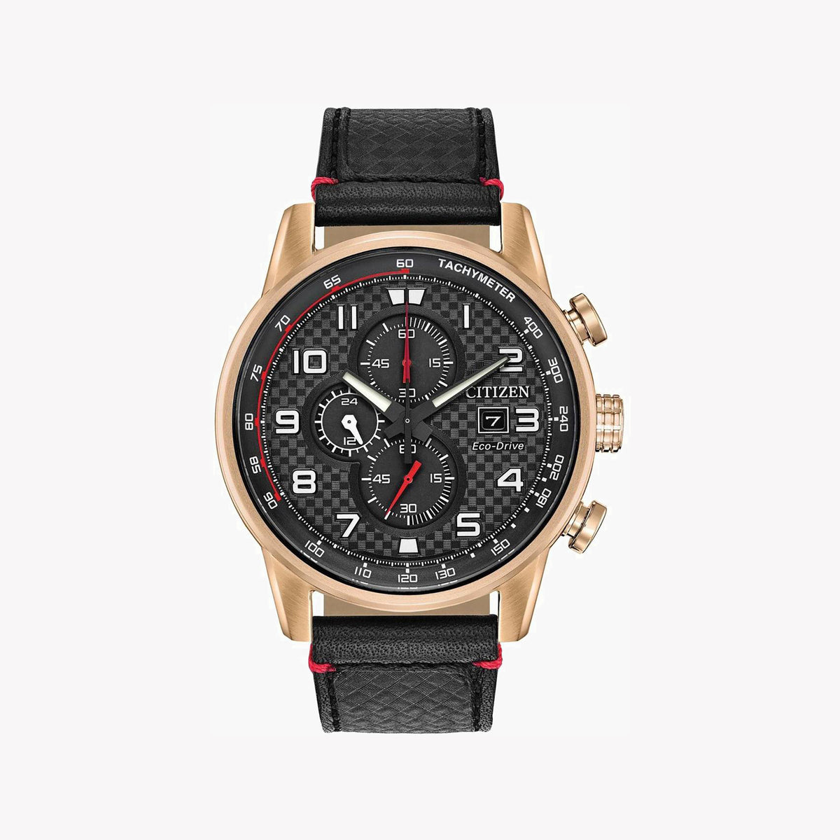 CITIZEN CA0683-08E - ELEGANT TIMEKEEPER - ROSE GOLD STAINLESS STEEL & BLACK LEATHER MEN'S WATCH