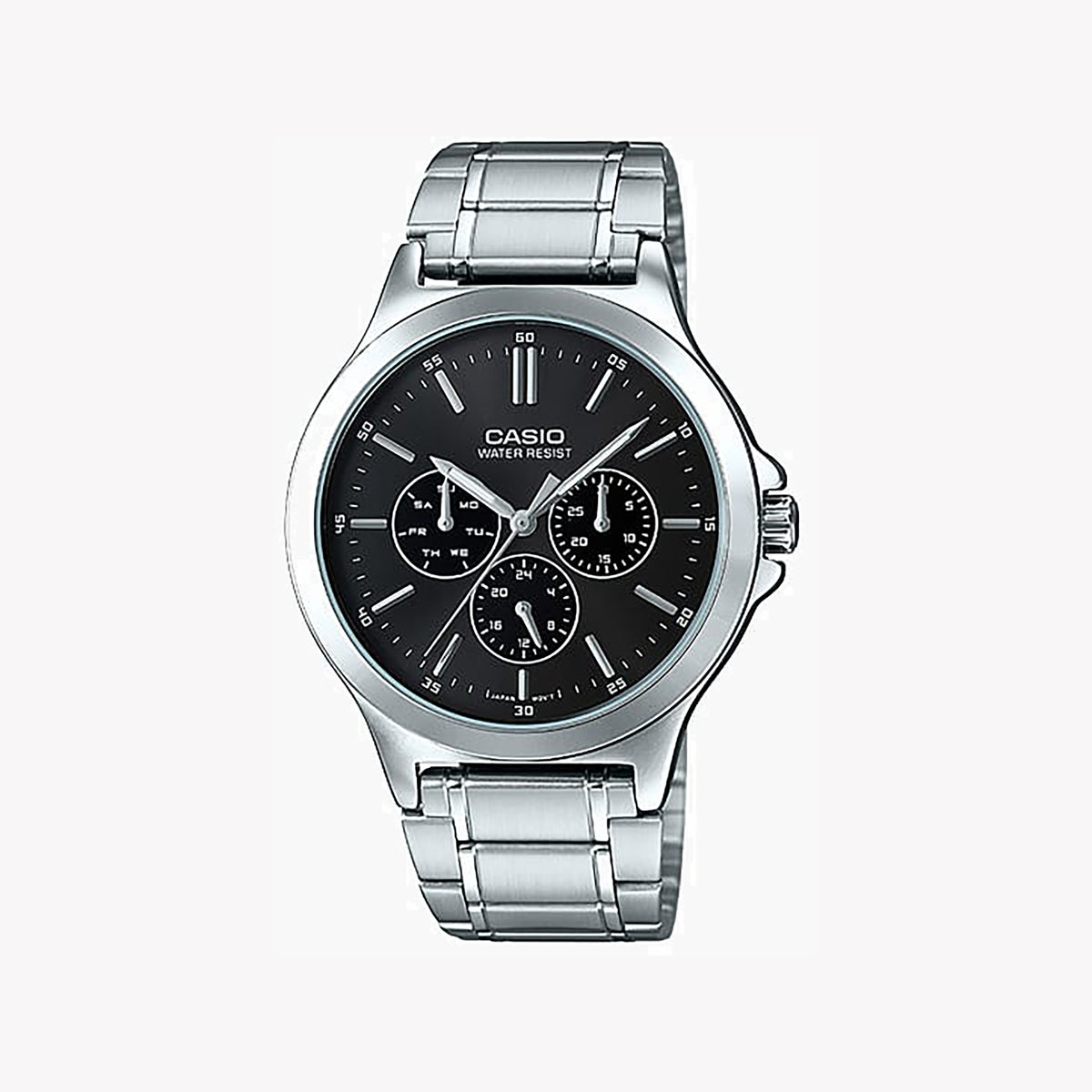 CASIO MTP-V300D-1A DYNAMIC STYLE - MEN'S STAINLESS STEEL TIMEPIECE WITH BLACK DIAL & SPORTY EDGE