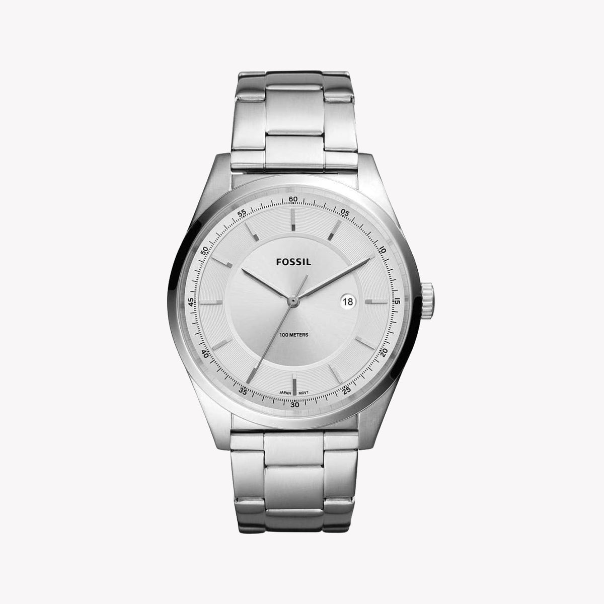 Fossil FS5424 - TIMELESS ELEGANCE MEN'S WATCH with Sleek Silver Design & Precision Quartz Movement
