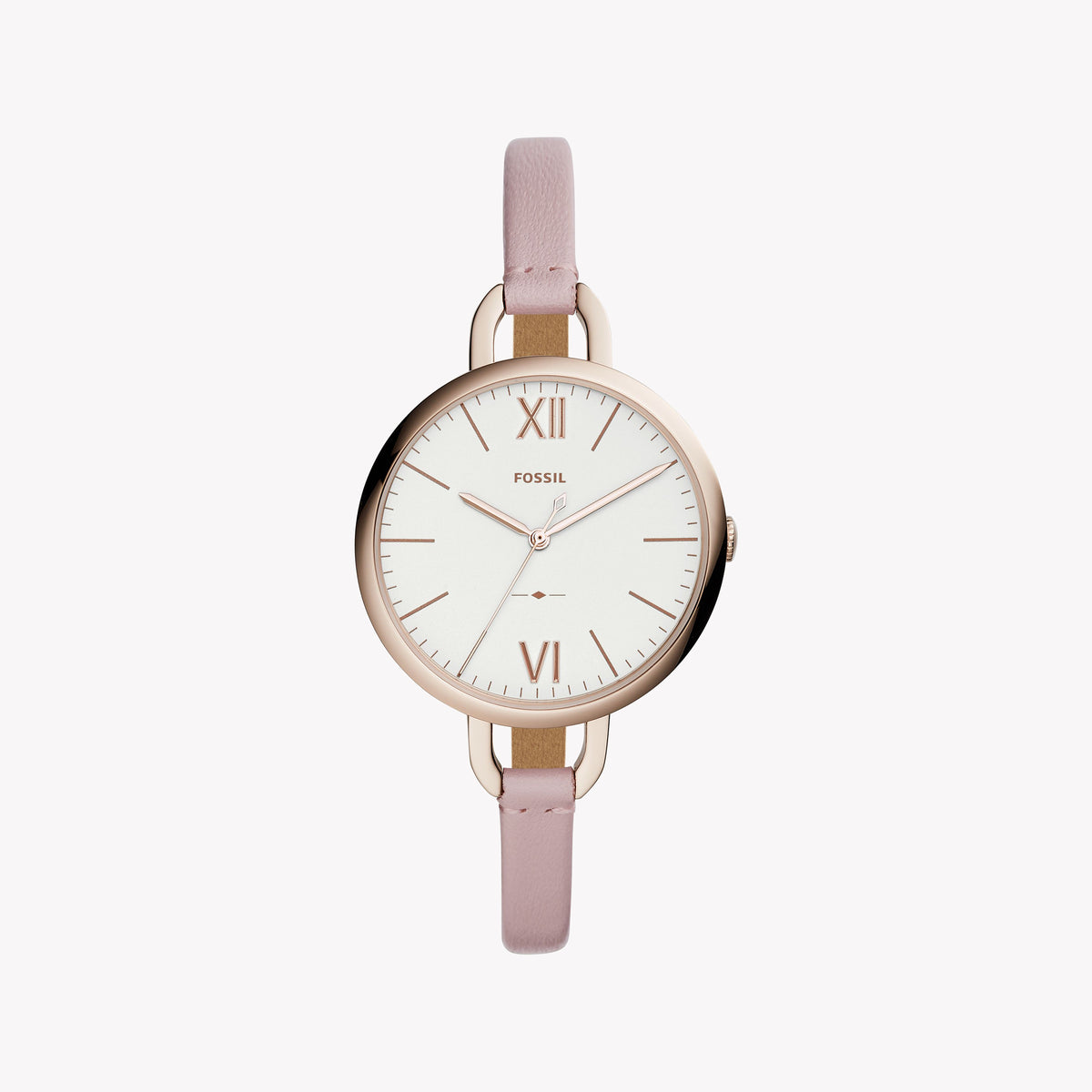 FOSSIL ES4356 ROSE GOLD ELEGANCE - STYLISH WOMEN'S TIMEPIECE WITH LEATHER BAND AND WHITE DIAL