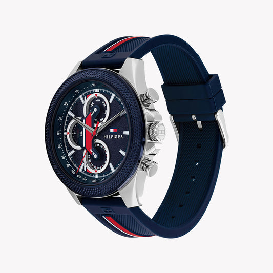 TOMMY HILFIGER 1687492 BOLD SPORT - MEN'S BLUE STAINLESS STEEL WATCH with Silicone Band-i-Watch-2