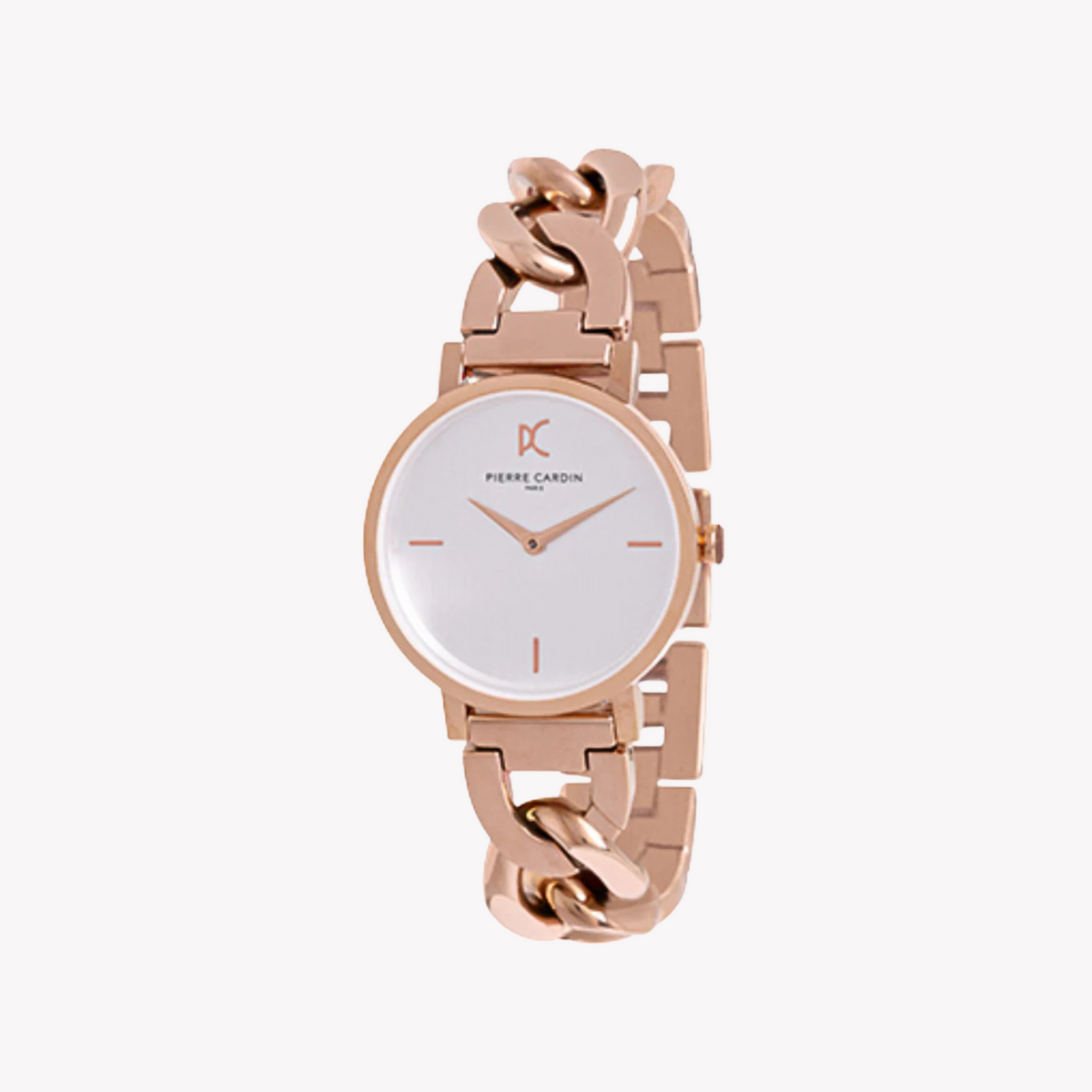 Pierre Cardin Women's Rose Gold Watch, White Dial | Ccm.0536