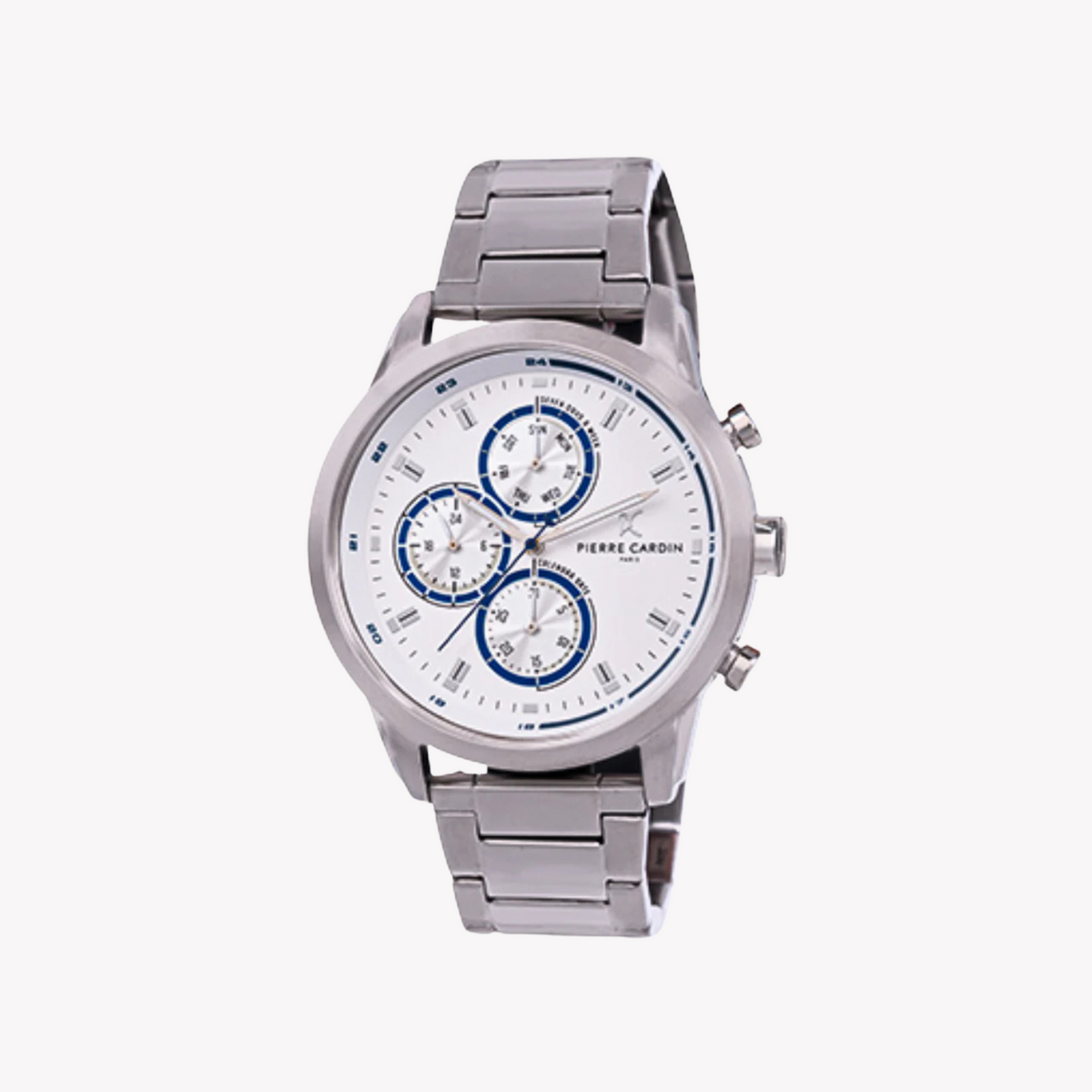 PIERRE CARDIN CCP.5004 SILBERNE LUXUS-HERRENUHR – ELEGANTES WEISSES ZIFFERBLATT & METALLBAND