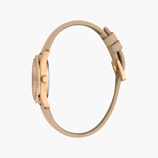 ESPRIT Women's Watch with Rose Gold Stainless Steel Case and Beige Leather Band-i-Watch-2