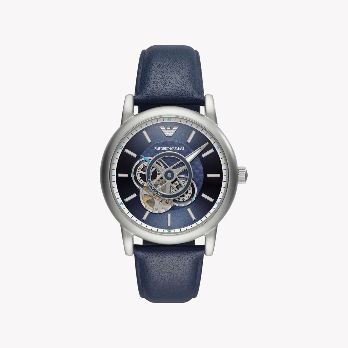 EMPORIO ARMANI AR60011 - BOLD BLUE MASTERPIECE Men's Watch with Leather Band & Stellar Aesthetics