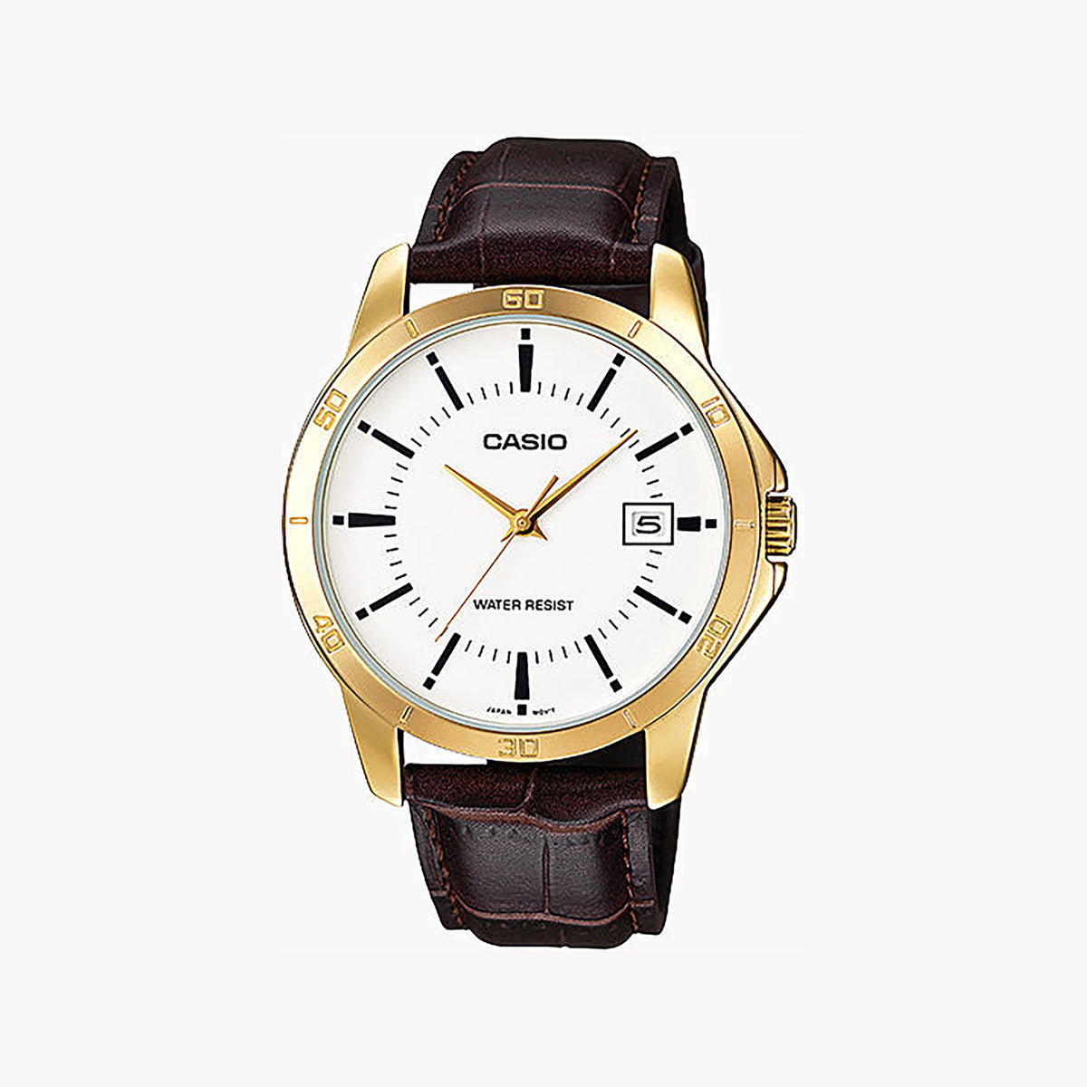 CASIO MTP-V004GL-7AUD ELEGANCE REDEFINED - STYLISH MEN'S WATCH WITH GOLD STAINLESS STEEL & LEATHER BAND