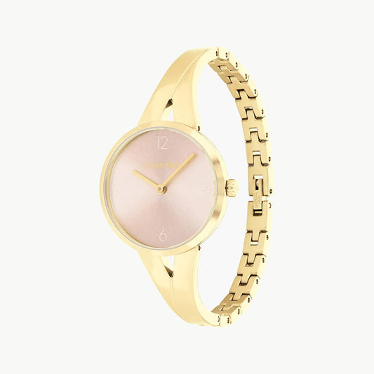 CK CALVIN KLEIN NEW COLLECTION - GOLDEN ELEGANCE WOMEN'S WATCH with Soft Pink Dial-i-Watch-2