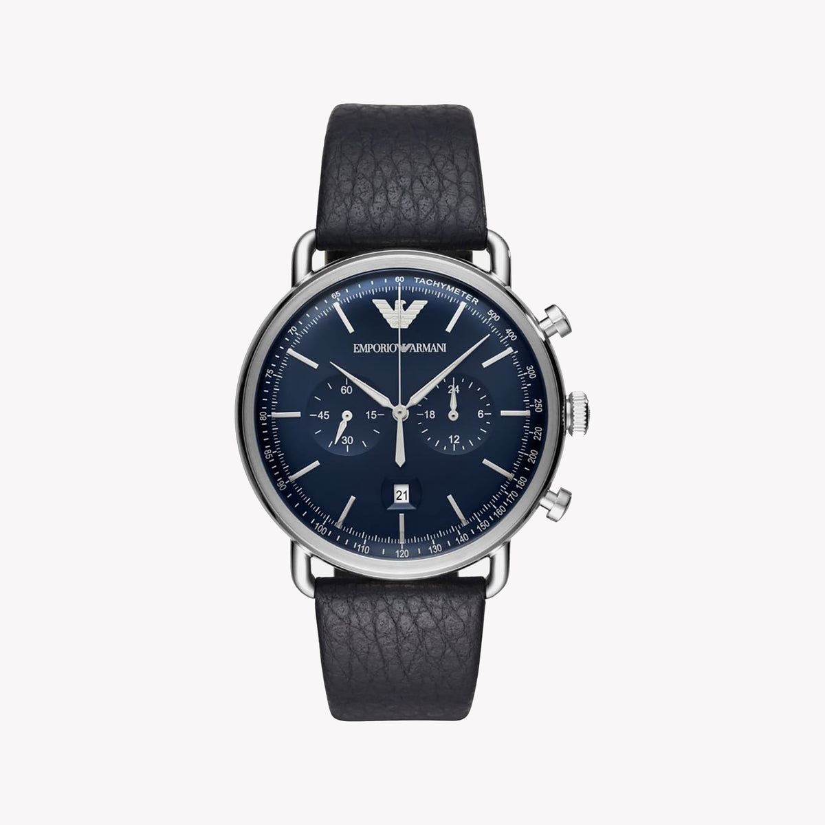 EMPORIO ARMANI AR11105 - MODERN STYLISH TIMEPIECE FOR MEN WITH BLUE DIAL & LEATHER BAND