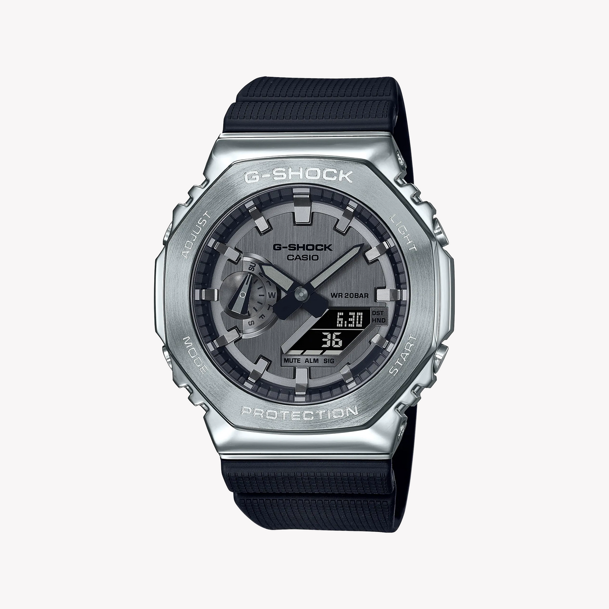 CASIO G-SHOCK GM-2100-1ADR OAK - RUGGED ELEGANCE MEN'S WATCH IN SILVER & BLACK