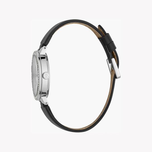 ESPRIT Women's Watch with Silver Stainless Steel Case and Black Leather Band-i-Watch-2