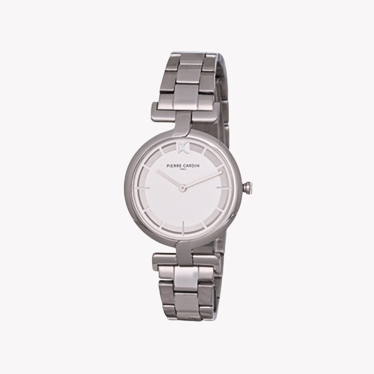 PIERRE CARDIN Damenuhr mit silbernem Metallgehäuse und silbernem Metallband