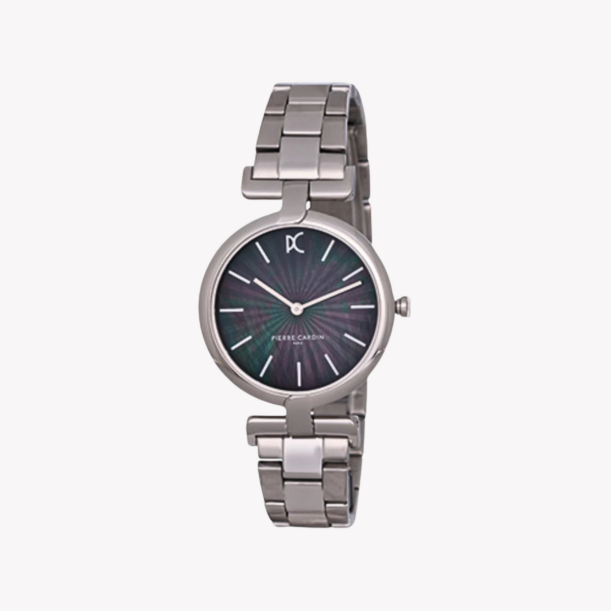 PIERRE CARDIN Damenuhr mit silbernem Metallgehäuse und silbernem Metallband