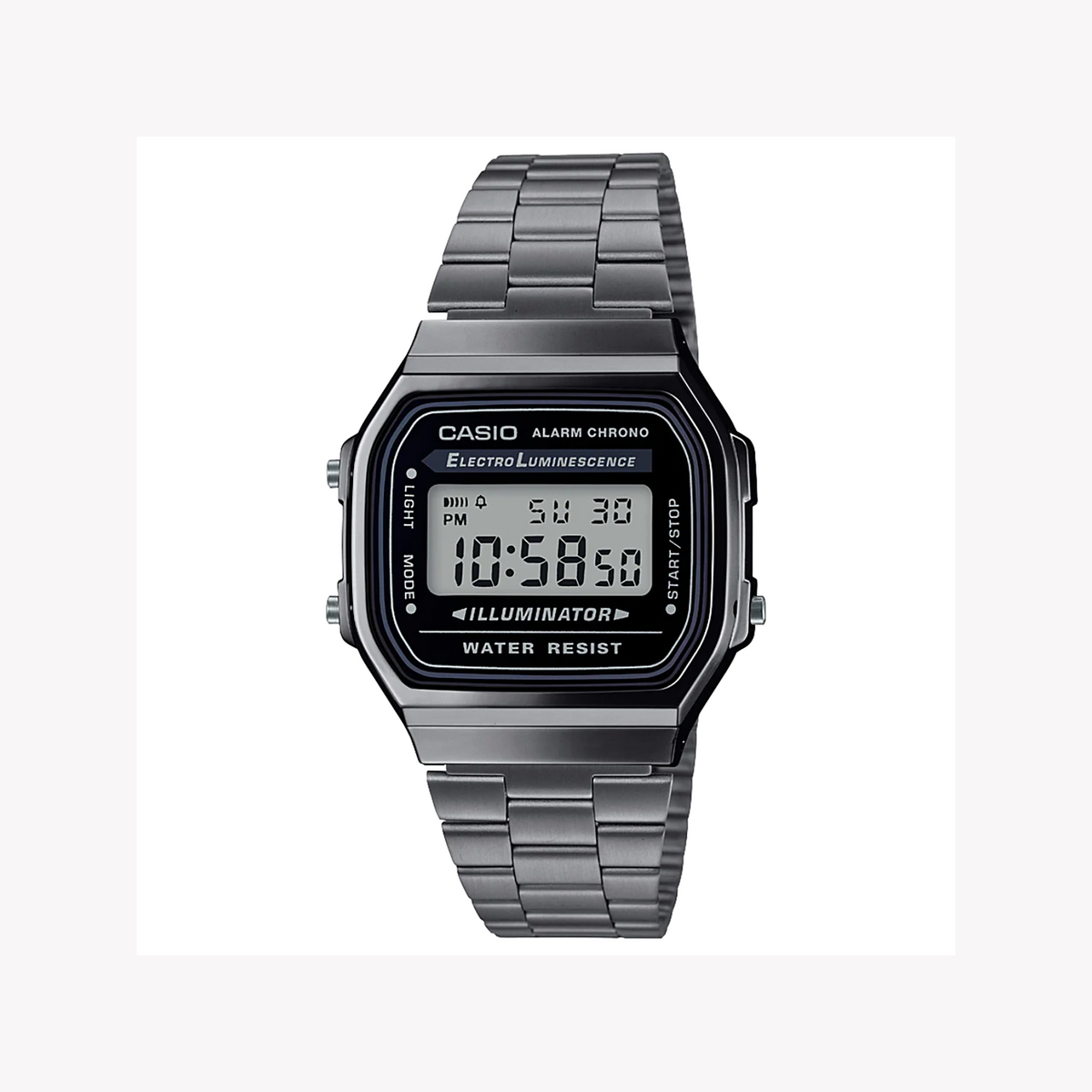 CASIO A168WGG-1ADF ADVENTURE-READY - STYLISH & FUNCTIONAL UNISEX WATCH with Dark Gray Resin Case and Stainless Steel Band