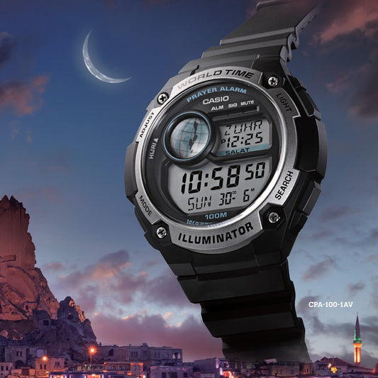 CASIO CPA-100-9AVDF SPORTY FUNCTIONALITY - RUGGED ADVENTURER MEN'S WATCH with black resin band and precise digital display-i-Watch-2